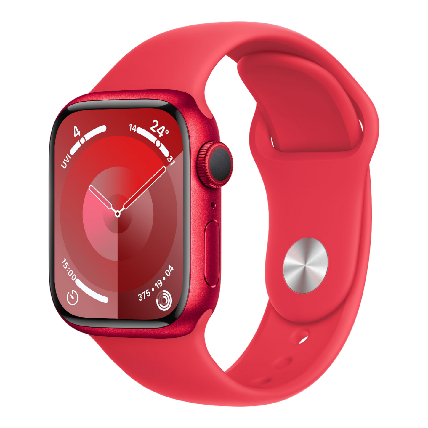 Apple Watch Series 9 GPS, 41mm (PRODUCT)RED Aluminum Case with (PRODUCT)RED Sport Band - S/M - alAsil