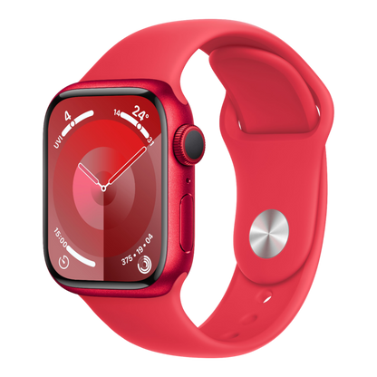 Apple Watch Series 9 GPS, 41mm (PRODUCT)RED Aluminum Case with (PRODUCT)RED Sport Band - S/M - alAsil