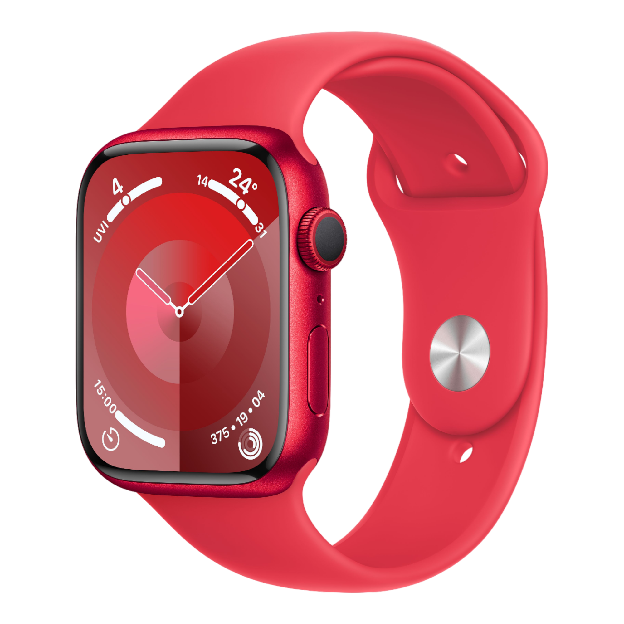 Apple Watch Series 9 GPS, 45mm (PRODUCT)RED Aluminum Case with (PRODUCT)RED Sport Band - S/M - alAsil
