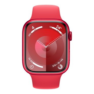 Apple Watch Series 9 GPS, 45mm (PRODUCT)RED Aluminum Case with (PRODUCT)RED Sport Band - S/M - alAsil