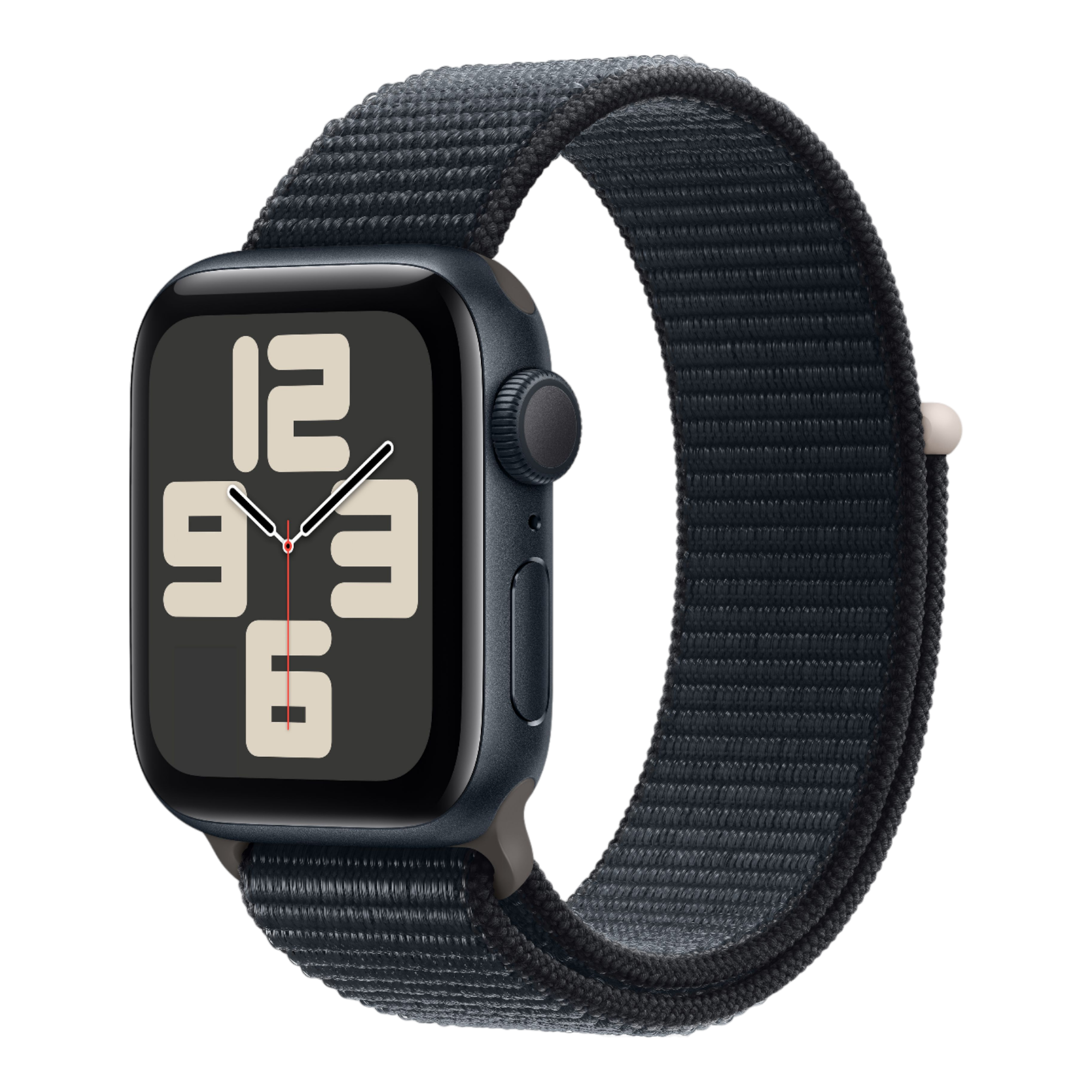 Apple Watch SE GPS, 44mm Midnight Aluminum Case with Midnight Sport Loop - alAsil
