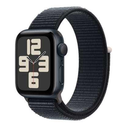 Apple Watch SE GPS, 44mm Midnight Aluminum Case with Midnight Sport Loop - alAsil