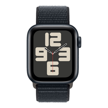 Apple Watch SE GPS, 44mm Midnight Aluminum Case with Midnight Sport Loop - alAsil