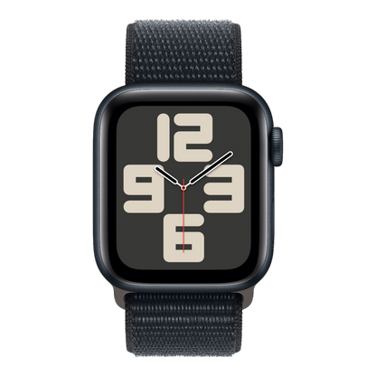 Apple Watch SE GPS, 44mm Midnight Aluminum Case with Midnight Sport Loop - alAsil