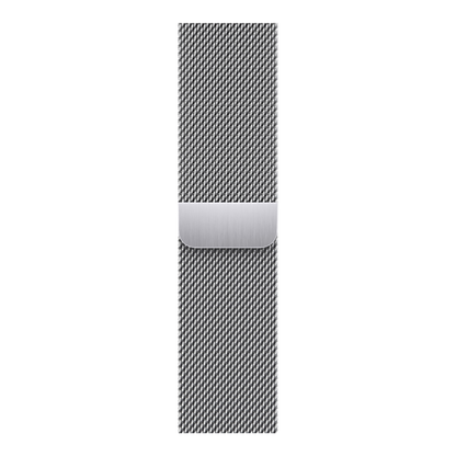 Apple Watch Series 9 GPS + Cellular, 45mm Silver Stainless Steel Case with Silver Milanese Loop - alAsil