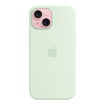 iPhone 15 Silicone Case with MagSafe - Soft Mint - alAsil