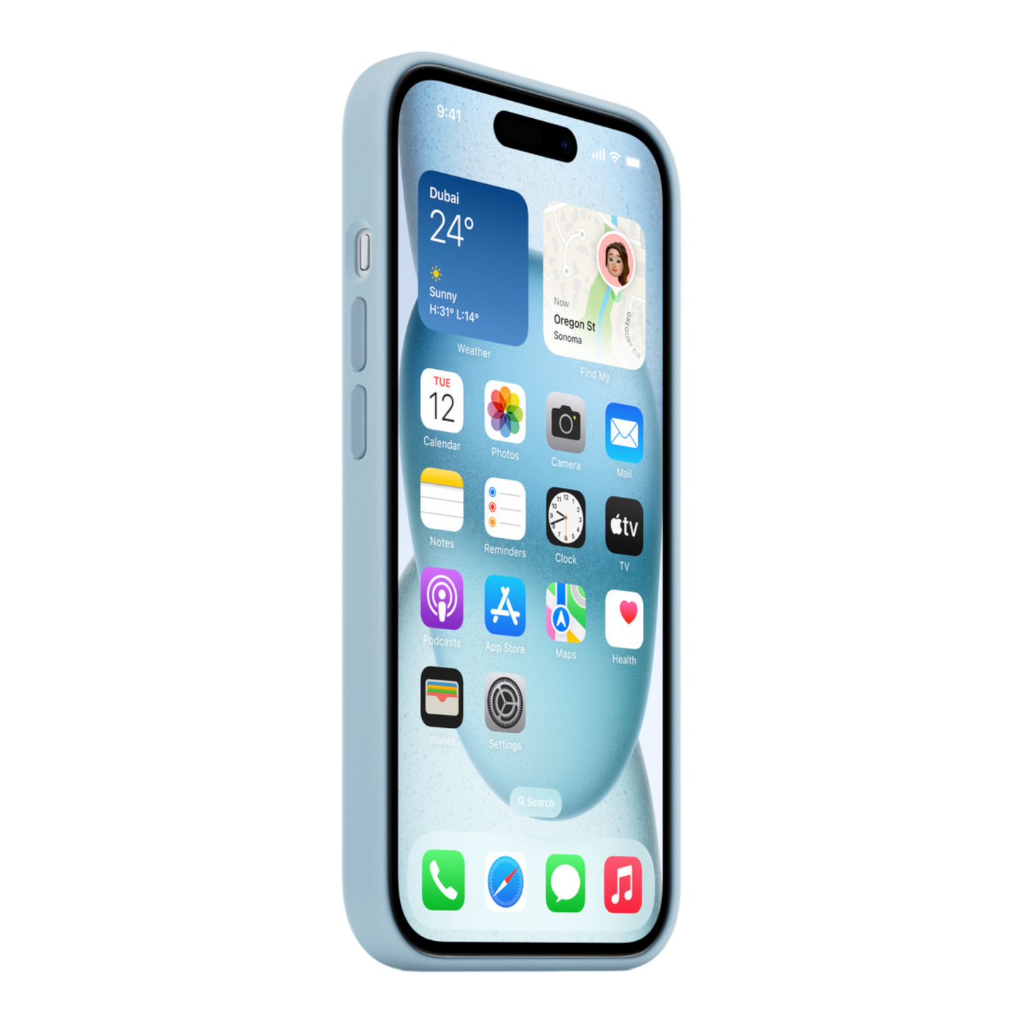 iPhone 15 Silicone Case with MagSafe - Light Blue - alAsil