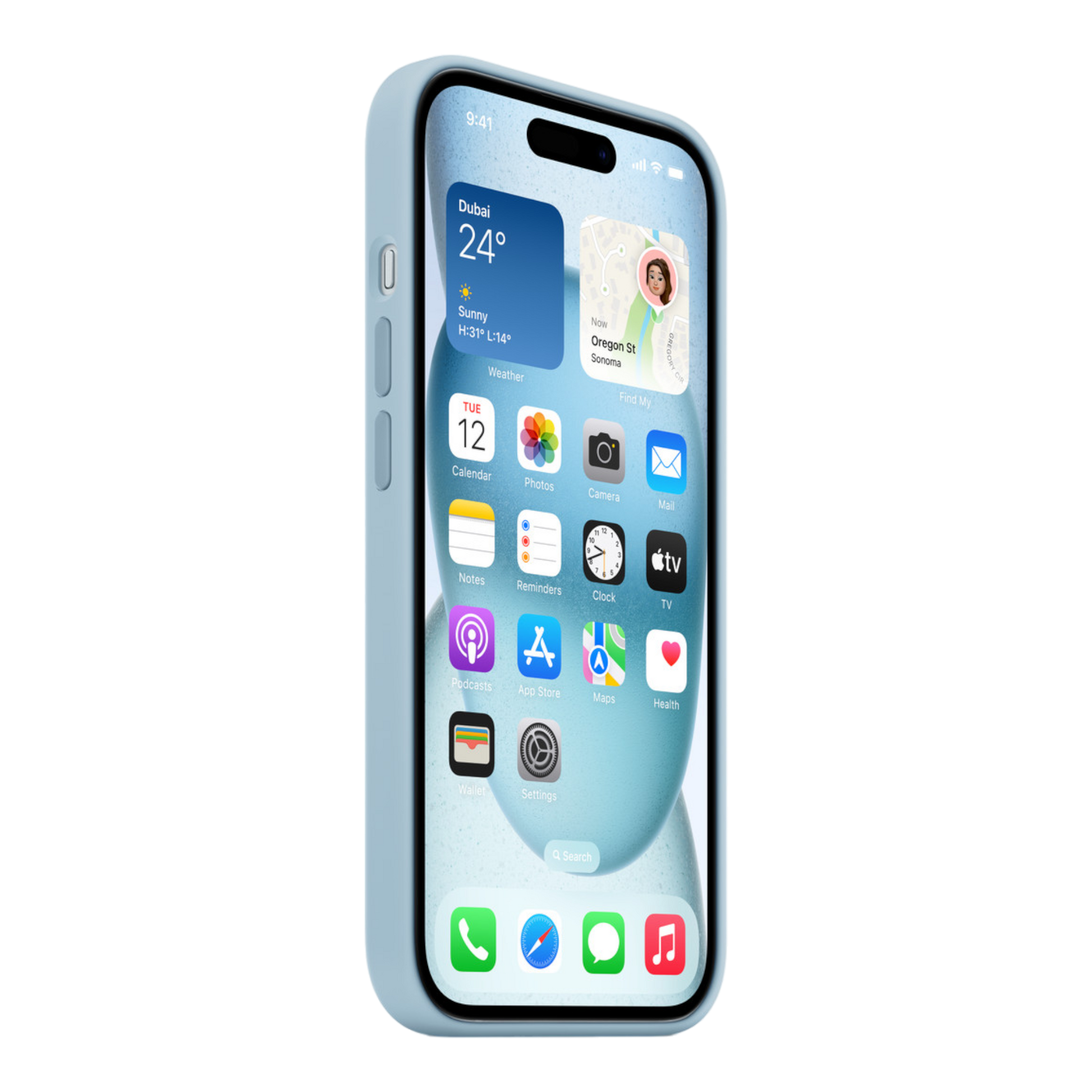iPhone 15 Silicone Case with MagSafe - Light Blue - alAsil