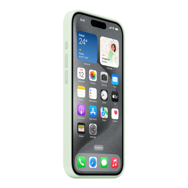iPhone 15 Pro Silicone Case with MagSafe - Soft Mint - alAsil