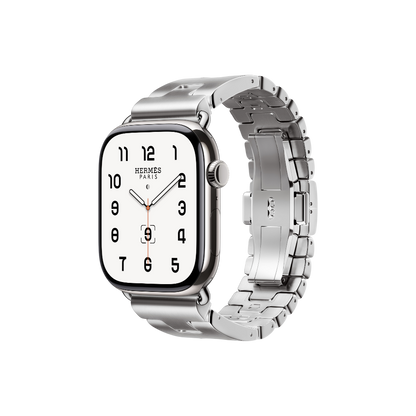 Apple Watch Hermès Series 10 GPS + Cellular, 42mm Silver Titanium Case with Satiné Grand H - Medium