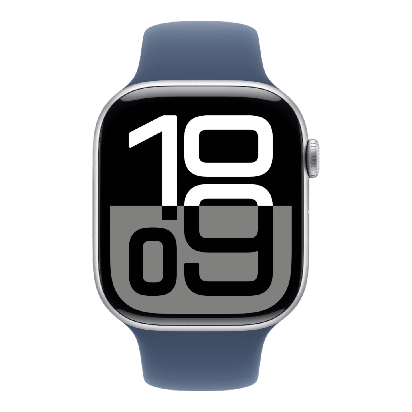 Apple Watch Series 10 GPS, 46mm Silver Aluminum Case with Denim Sport Band - S/M - alAsil