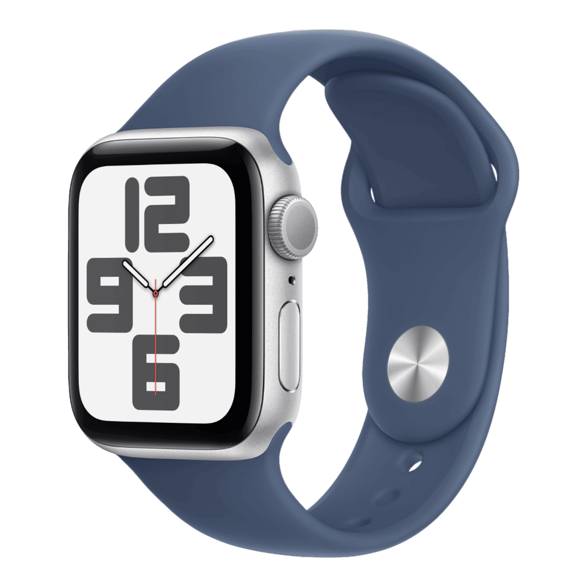 Apple Watch SE (2nd Gen) GPS 44mm Silver Aluminum Case with Storm DenimSport Band - S/M - alAsil