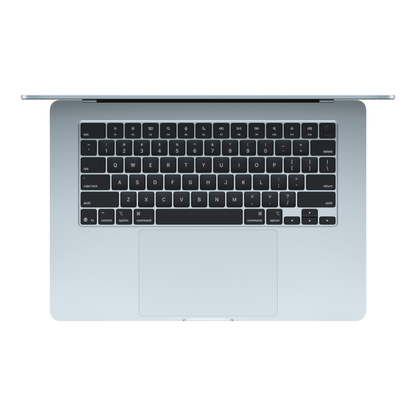 ماك بوك إير 15.3 بوصة (2025) - شريحة M4، معالج مركزي 10 أنوية ومعالج رسومات 10 أنوية، ذاكرة وصول عشوائي 16 جيجابايت، قرص صلب SSD بسعة 256 جيجابايت - الموديل MC7A4 (أزرق سماوي، لوحة مفاتيح إنجليزية)