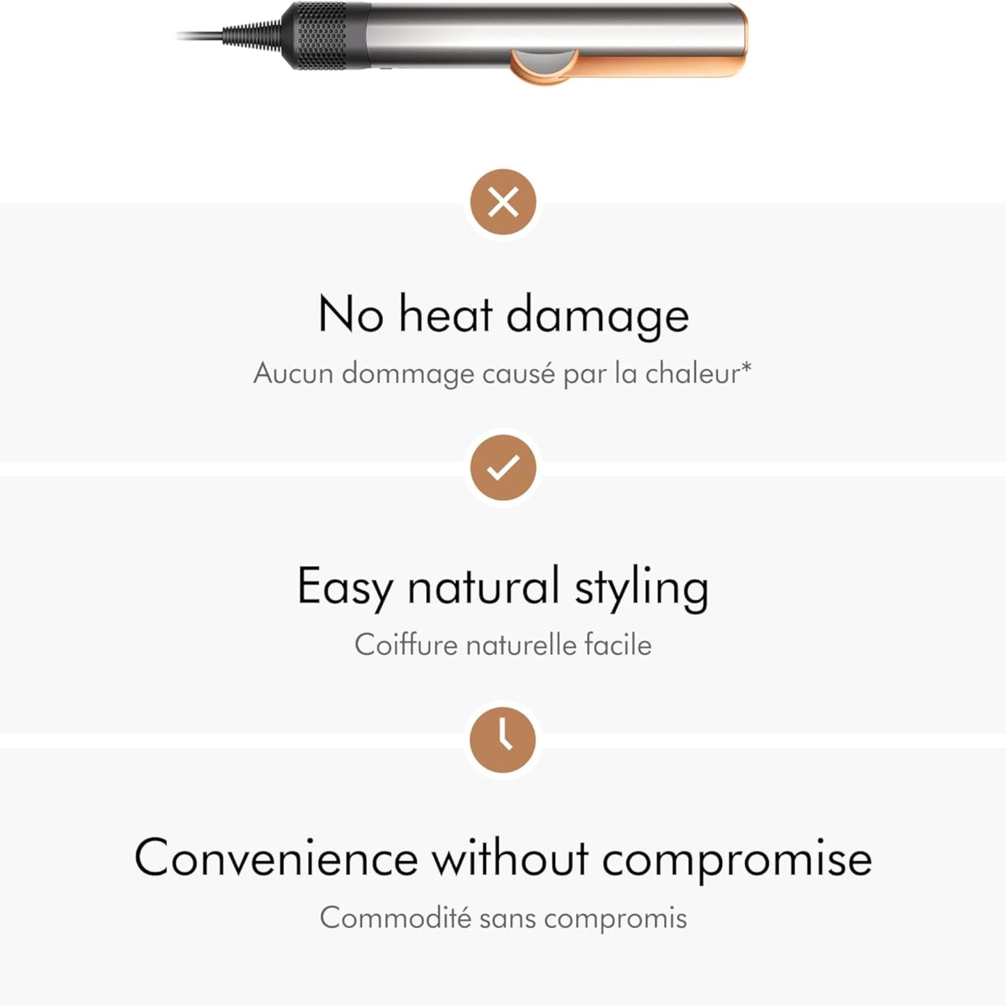 Dyson Airstrait straightener Nickel/Copper - alAsil