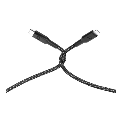 Powerology New Braided Type-C to Lightning Cable 1.2M PD 60W - Black - alAsil
