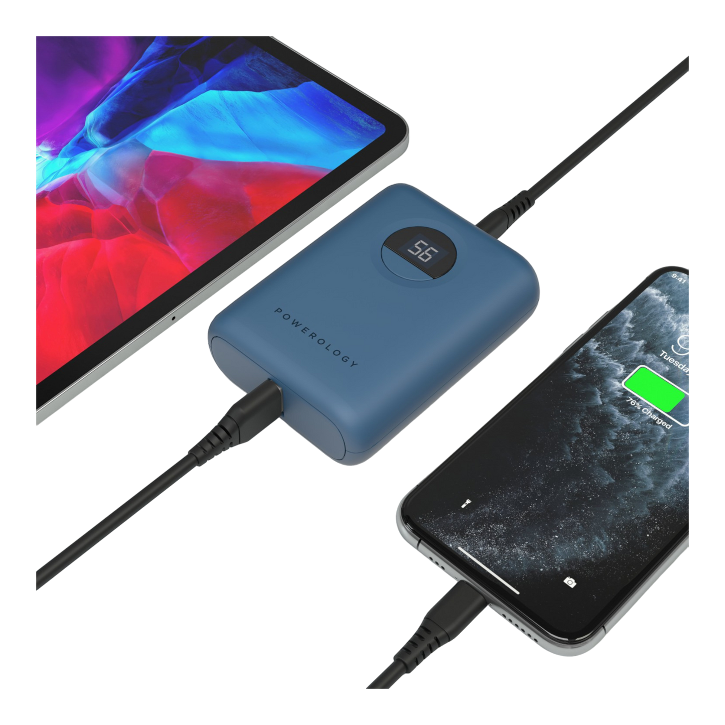 Powerology Ultra-Compact Power Bank 10000mAh PD 20W - Blue - alAsil