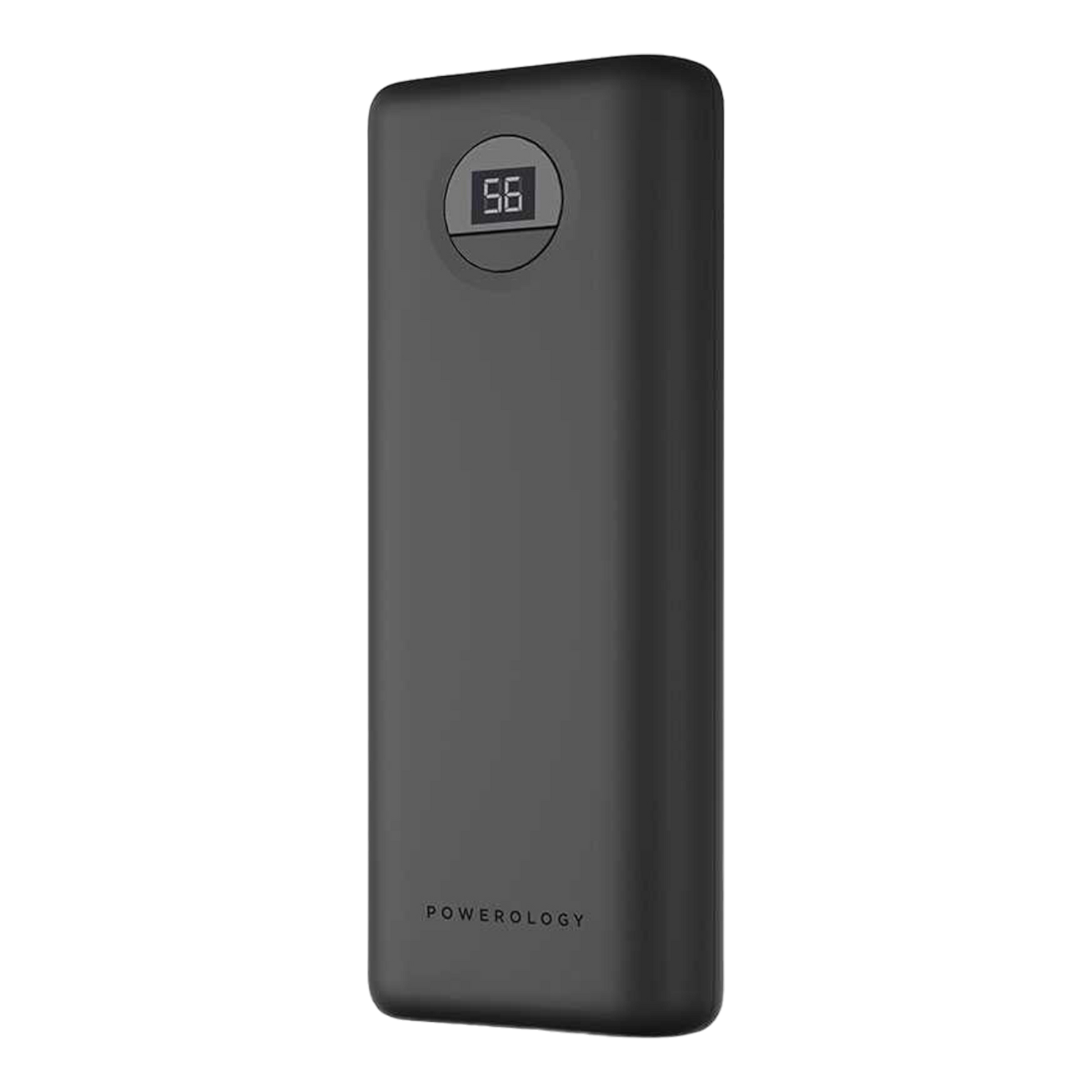 Powerology 20000mAh Compact Power Bank 30W PD & QC3.0 USB-A and USB-C Power Bank Black - alAsil