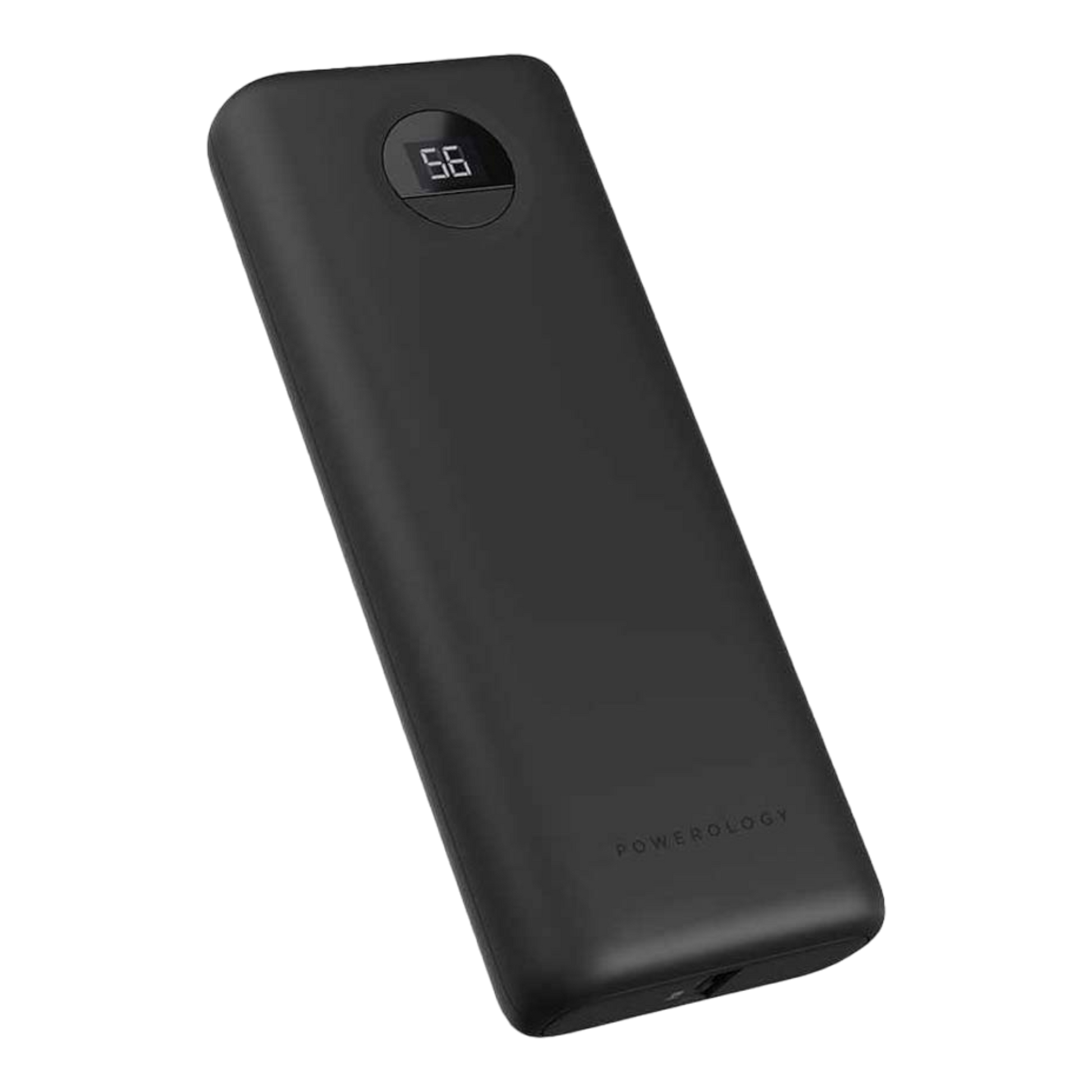 Powerology 20000mAh Compact Power Bank 30W PD & QC3.0 USB-A and USB-C Power Bank Black - alAsil