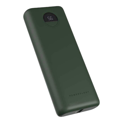 Powerology 20000mAh Compact Power Bank 30W PD & QC3.0 USB-A and USB-C Power Bank Green - alAsil