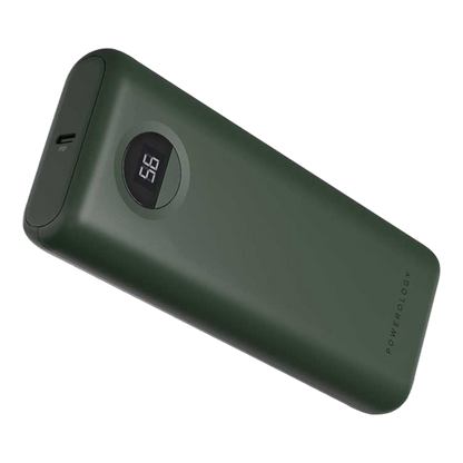 Powerology 20000mAh Compact Power Bank 30W PD & QC3.0 USB-A and USB-C Power Bank Green - alAsil