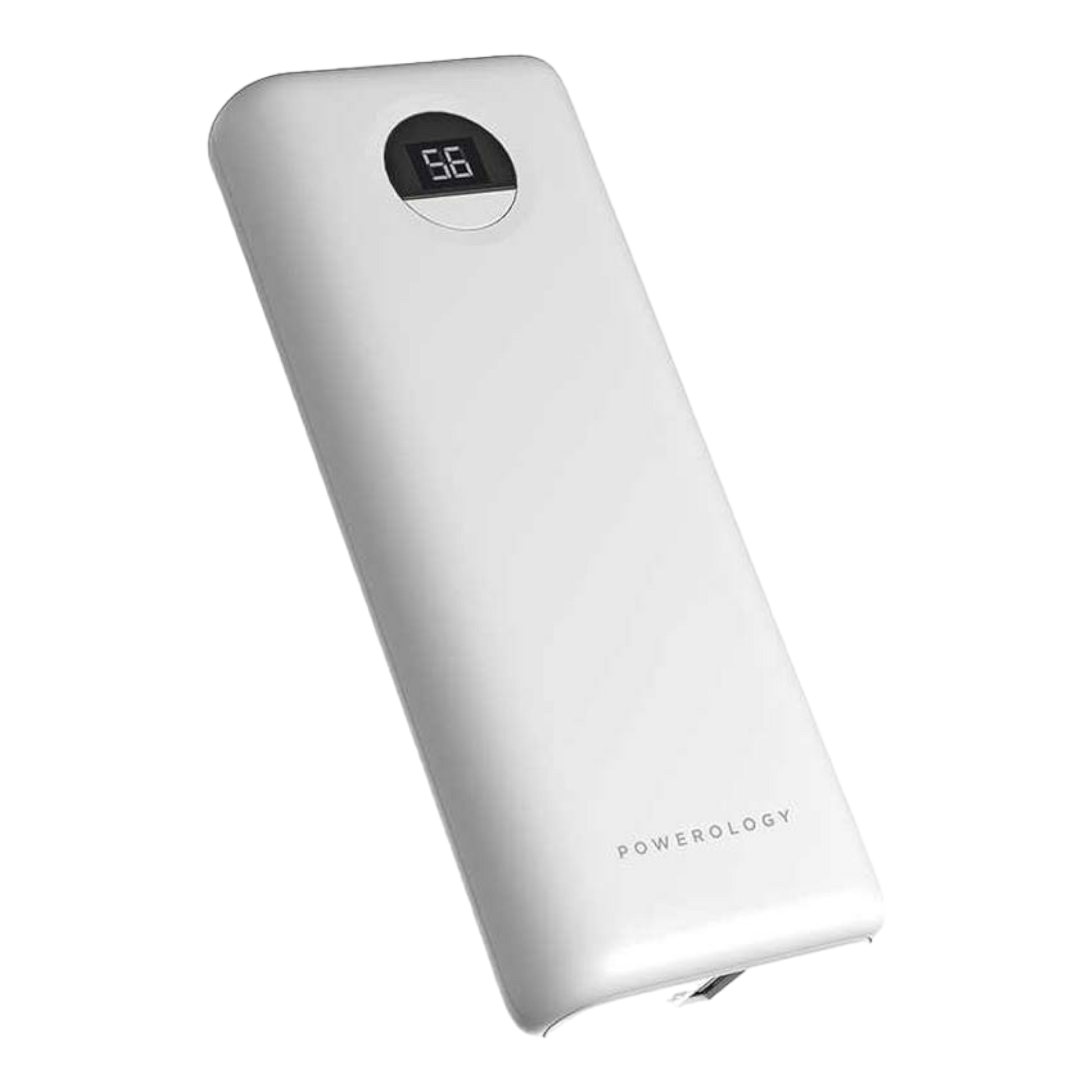 Powerology 20000mAh Compact Power Bank 30W PD & QC3.0 USB-A and USB-C Power Bank White - alAsil