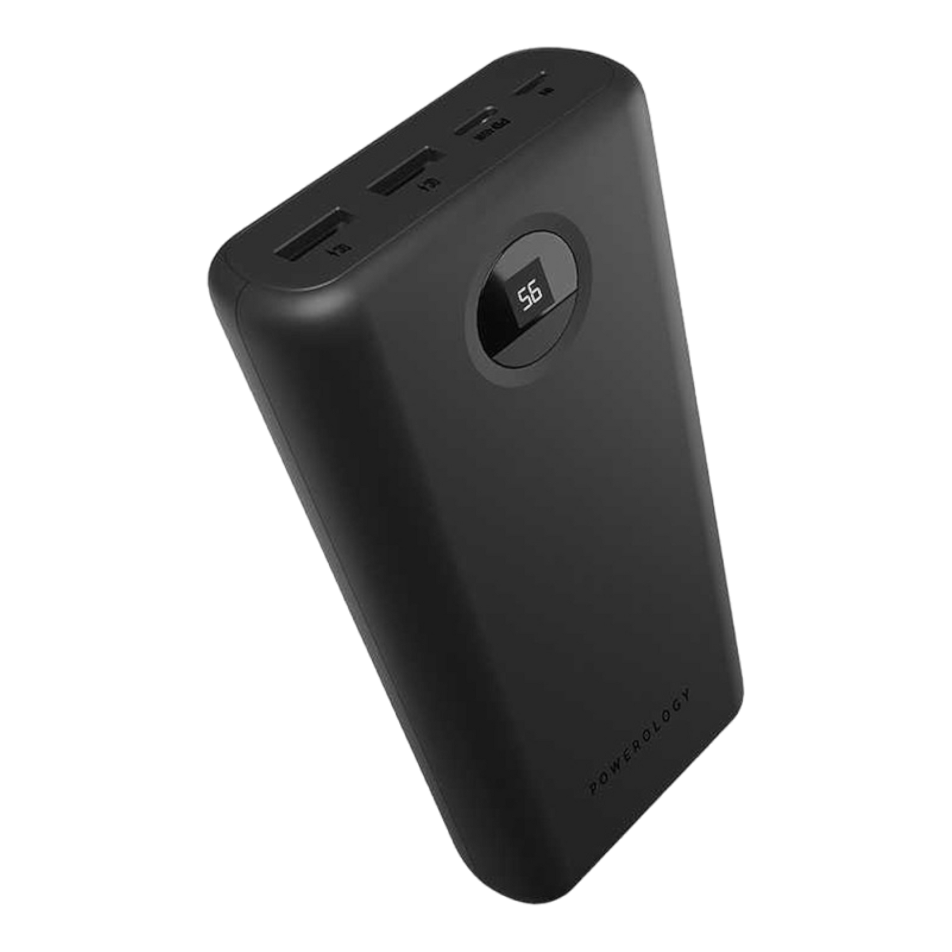Powerology Quick Charge Power Bank 30000mAh PD 45W with Type-C to Type-C Cable Black - alAsil