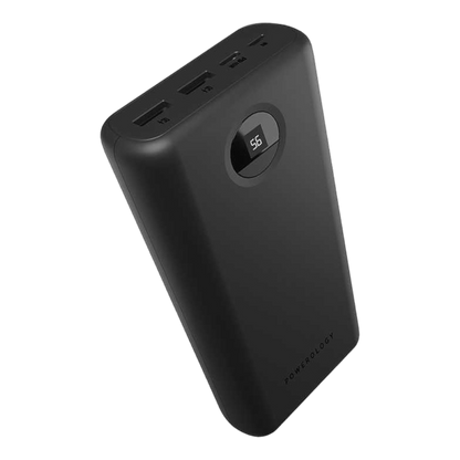 Powerology Quick Charge Power Bank 30000mAh PD 45W with Type-C to Type-C Cable Black - alAsil