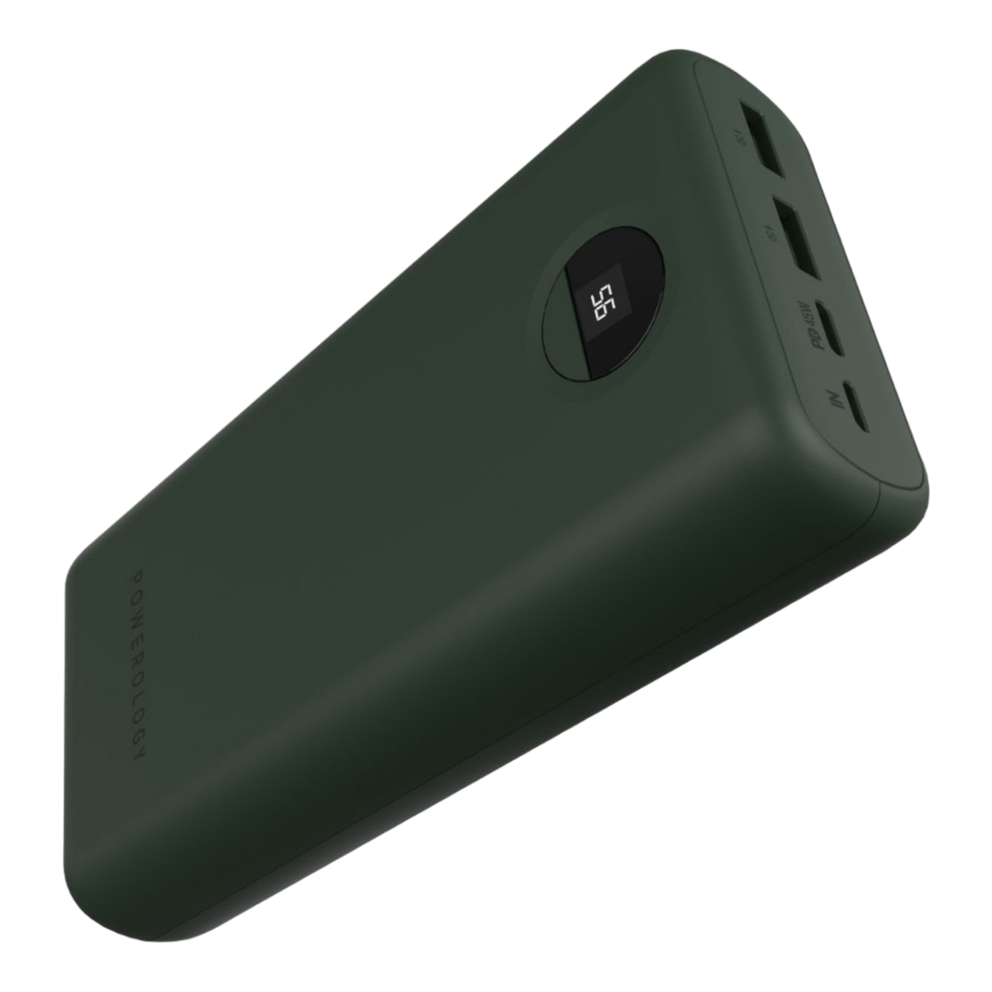Powerology Quick Charge Power Bank 30000mAh PD 45W with Type-C to Type-C Cable Green - alAsil