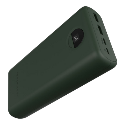 Powerology Quick Charge Power Bank 30000mAh PD 45W with Type-C to Type-C Cable Green - alAsil