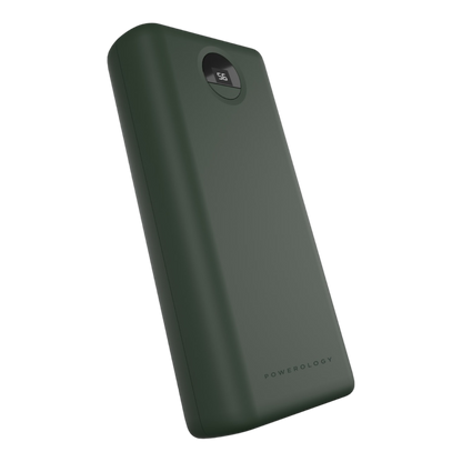 Powerology Quick Charge Power Bank 30000mAh PD 45W with Type-C to Type-C Cable Green - alAsil