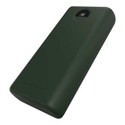 Powerology Quick Charge Power Bank 30000mAh PD 45W with Type-C to Type-C Cable Green - alAsil