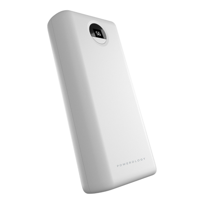 Powerology Quick Charge Power Bank 30000mAh PD 45W with Type-C to Type-C Cable White - alAsil