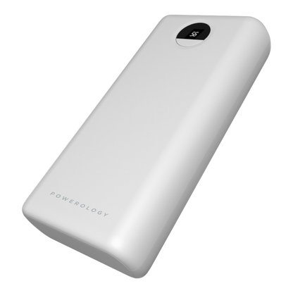 Powerology Quick Charge Power Bank 30000mAh PD 45W with Type-C to Type-C Cable White - alAsil
