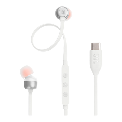 JBL Tune 310C USB Wired In-Ear Headphones White - alAsil