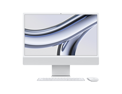 iMac (All In One) 24-inch (2021) – M1 Chip, 8‑Core CPU & 8‑Core GPU, 16GB Unified Memory, 256GB SSD – Model Z12Q000V6 (Silver) - alAsil