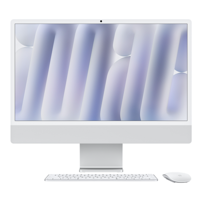 iMac (All In One) 24-inch (2024) MCR24 - M4 chip 10-Core CPU 10-Core GPU 24GB Unified Memory 512GB SSD Storage Silver