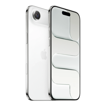 Apple iPhone Air in Cloud White, showcasing front and back design with sleek edges and camera.