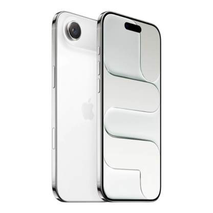 Apple iPhone Air in Cloud White, showcasing front and back design with sleek edges and camera.