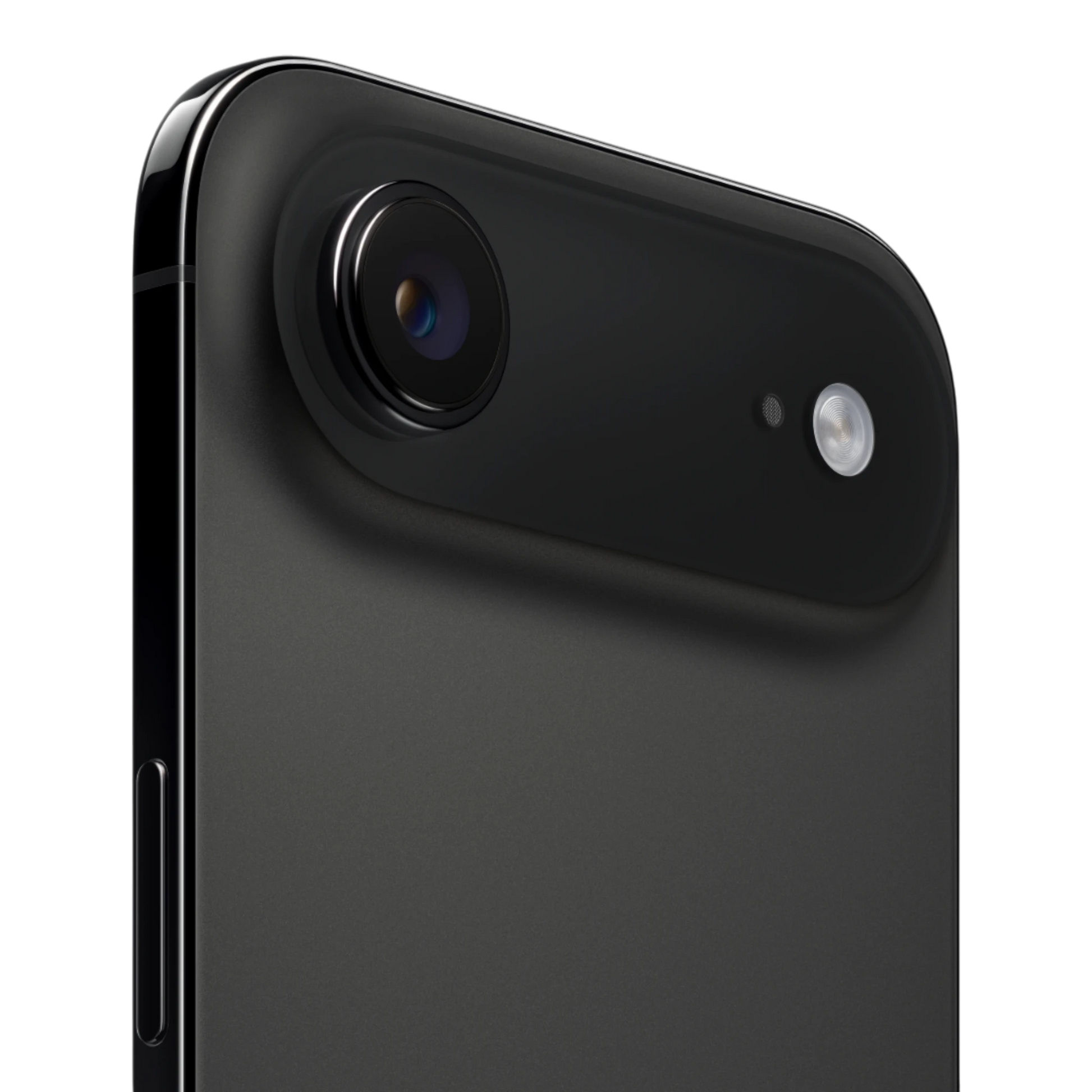 Close-up of the rear camera on an iPhone in space black finish.