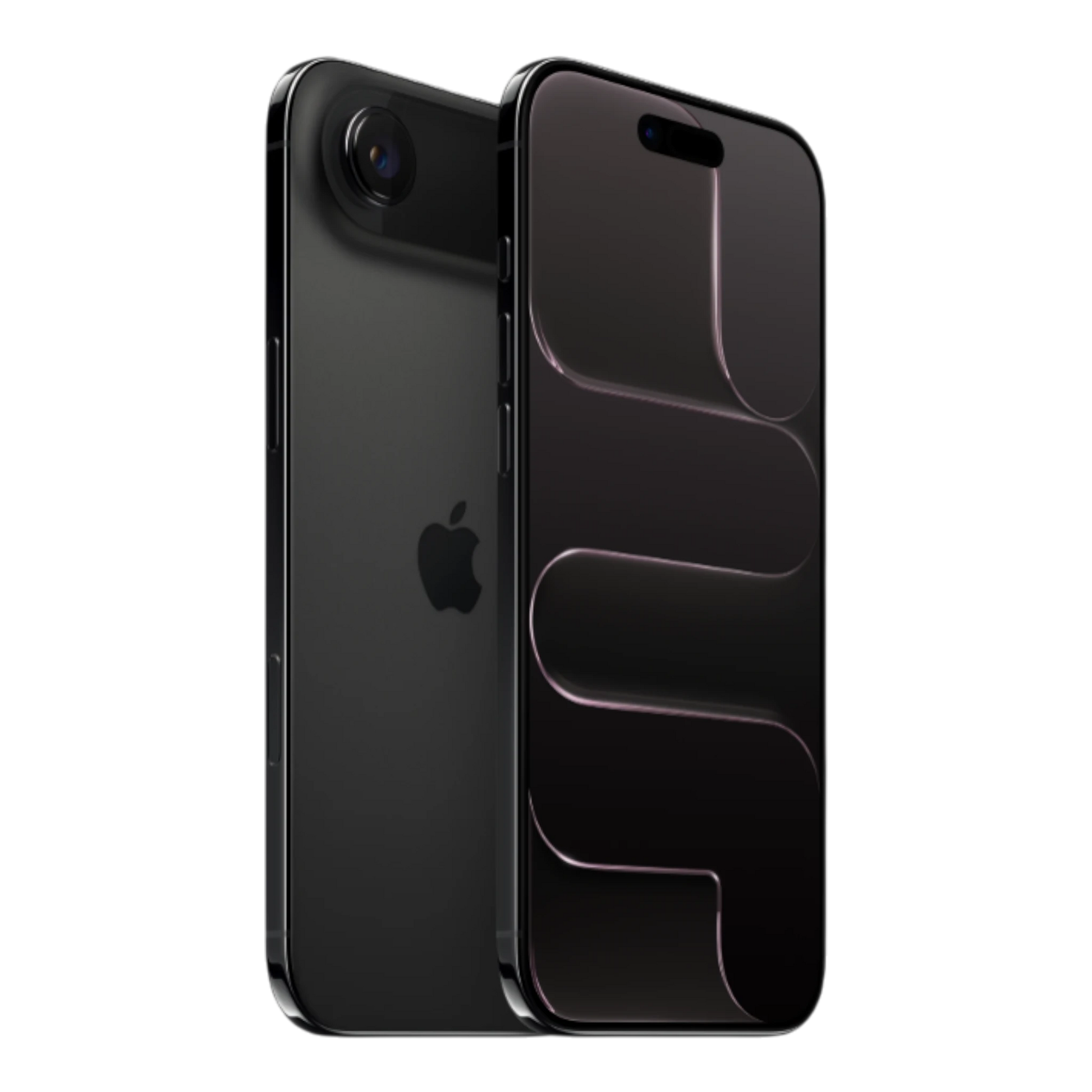 iPhone 14 in Space Black color, showcasing the front and back design with sleek lines and camera features.