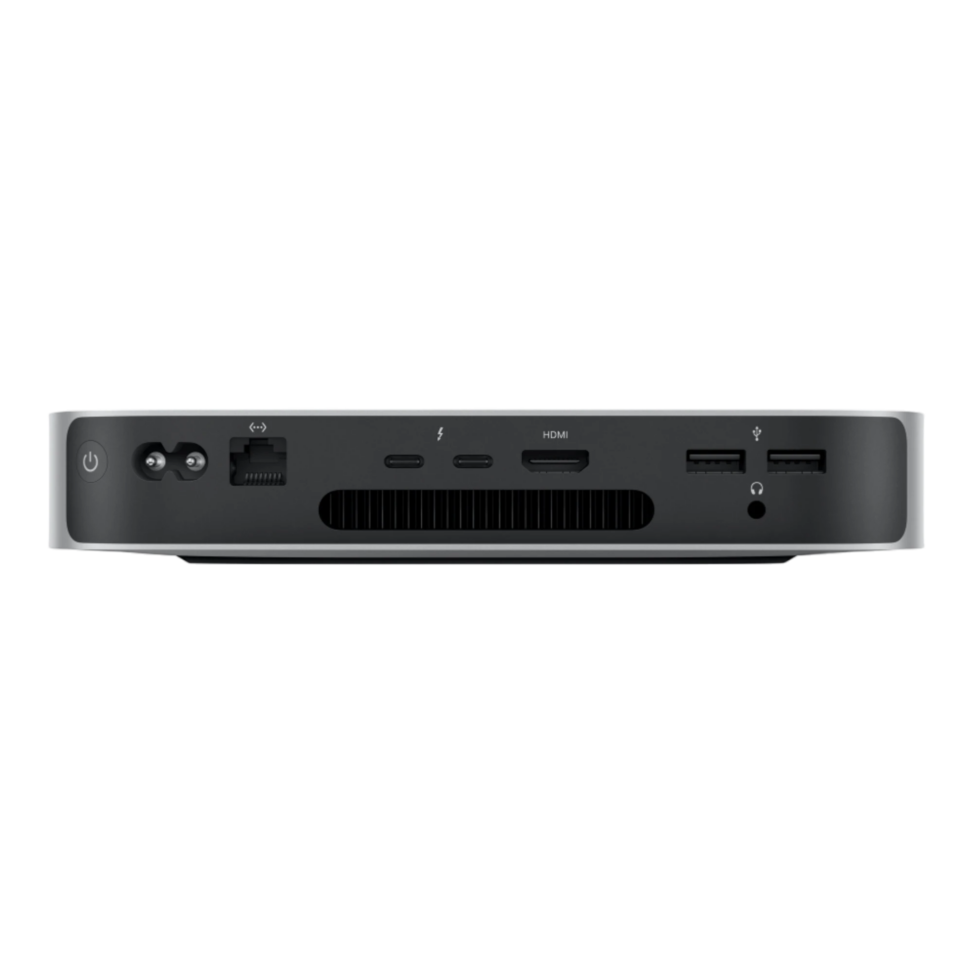 Apple Mac Mini M2 2023 back panel showing power input, Ethernet, HDMI, Thunderbolt and USB-A ports