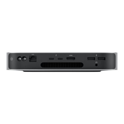 Apple Mac Mini M2 2023 back panel showing power input, Ethernet, HDMI, Thunderbolt and USB-A ports
