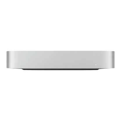 Apple Mac Mini M2 2023 front view with minimal silver design