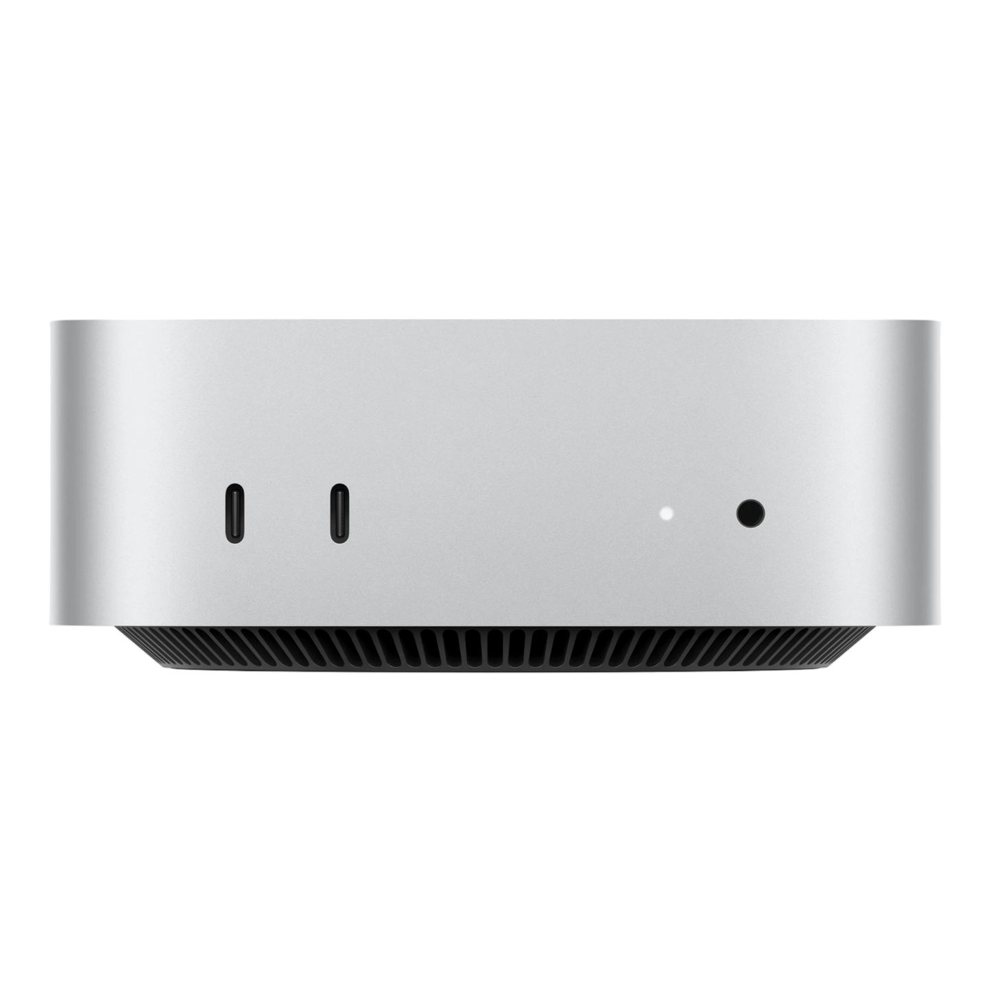 Apple Mac Mini 2024 front ports with dual USB-C and 3.5 mm headphone jack