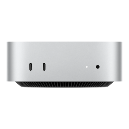 Apple Mac Mini 2024 front ports with dual USB-C and 3.5 mm headphone jack