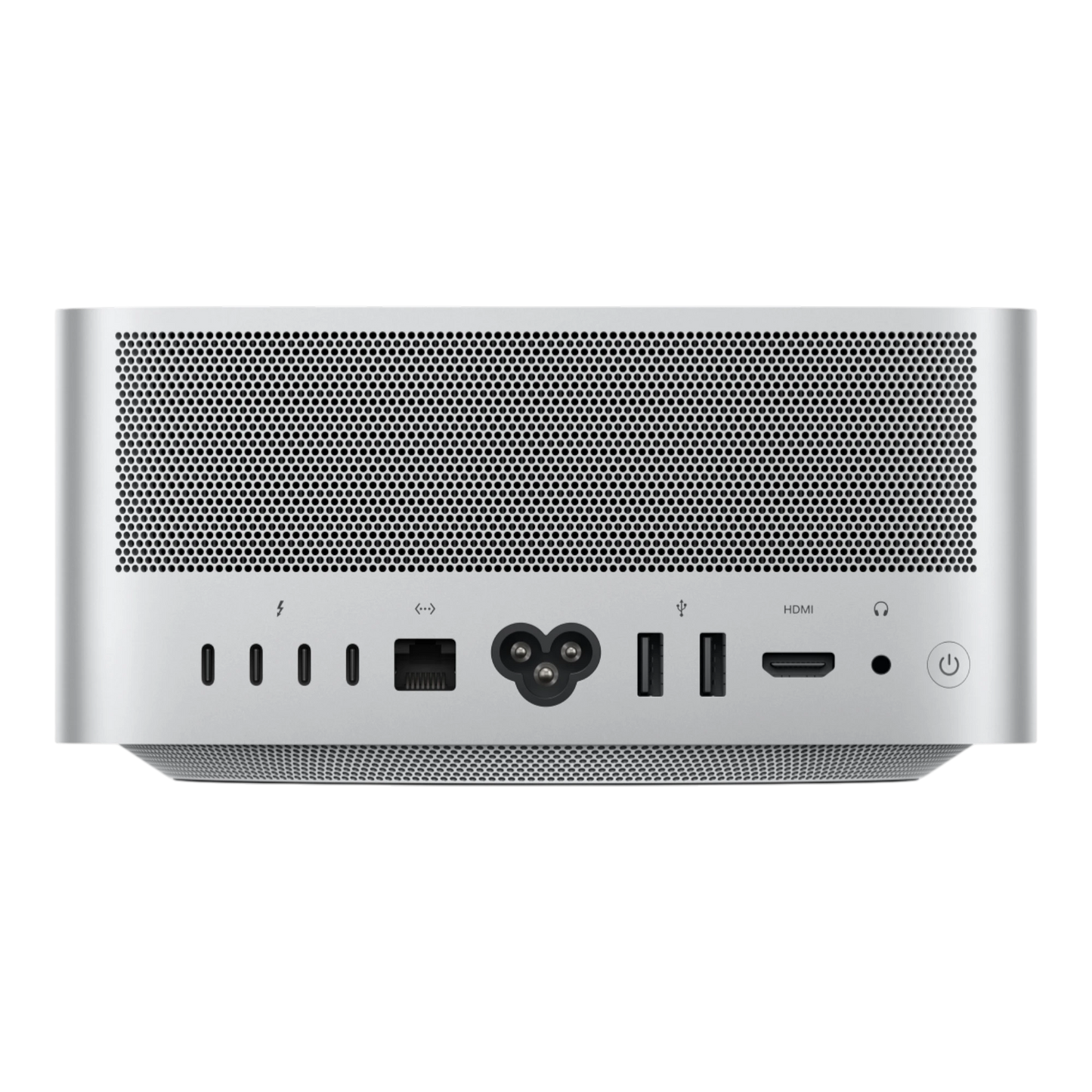 Back panel of Apple Mac Studio M2 Ultra 2025 showing Thunderbolt, HDMI, Ethernet and power ports