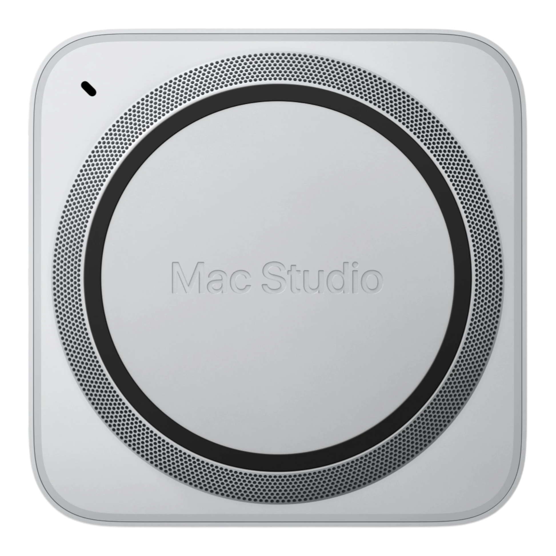 Bottom side of Mac Studio M2 Ultra 2025 with ventilation and Mac Studio branding