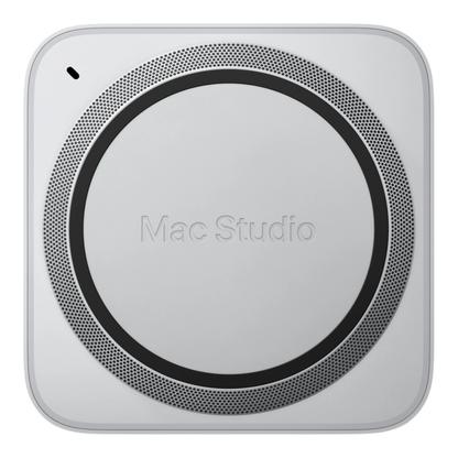 Bottom side of Mac Studio M2 Ultra 2025 with ventilation and Mac Studio branding