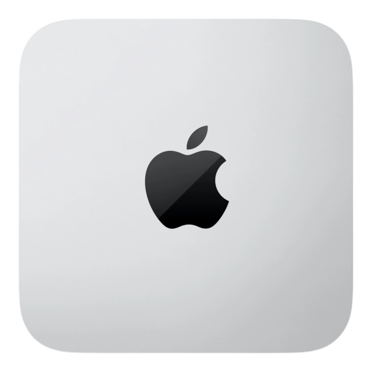 Top view of Apple Mac Studio M2 Ultra 2025 with Apple logo in silver finish