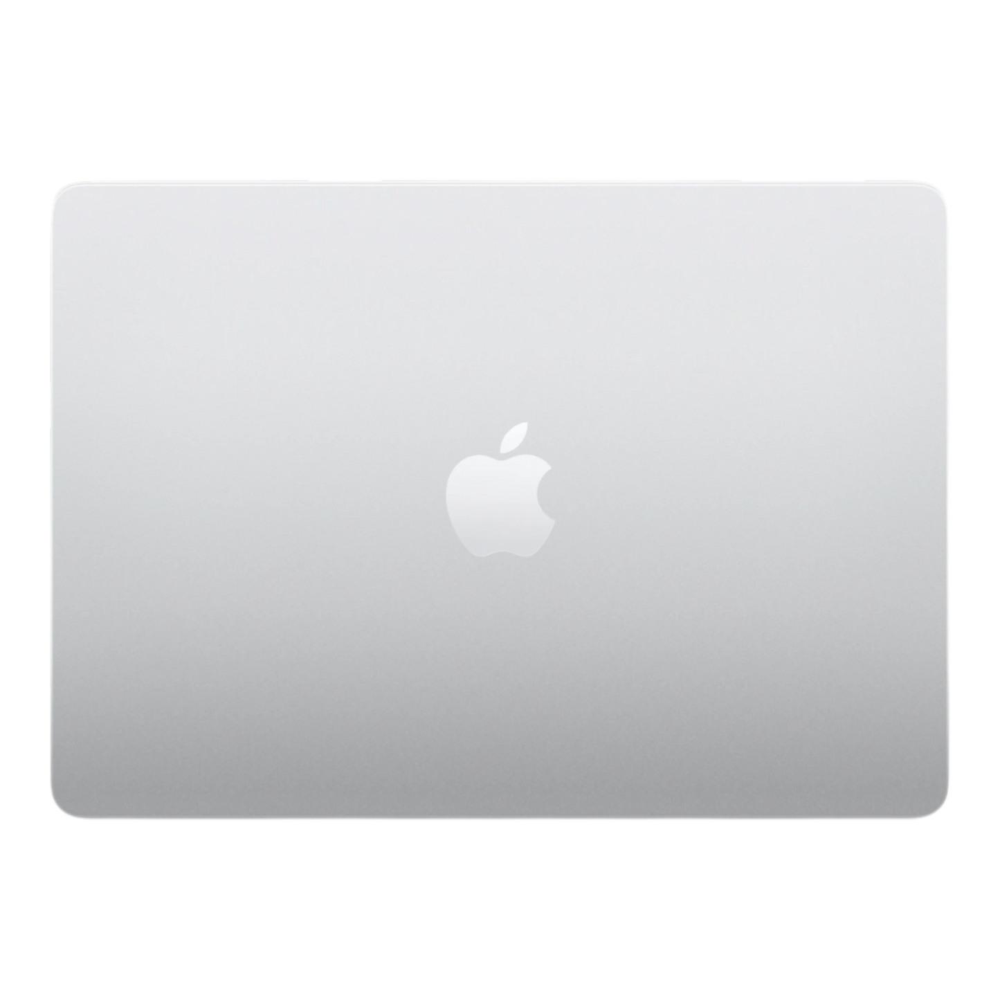 Apple MacBook Air 13-inch in silver with an illuminated Apple logo on the lid.